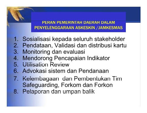 peran stakeholder dalam sistem jaminan kesehatan - KMPK