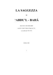 LA SAGGEZZA DI ABDU'L-BAHA - Bahai
