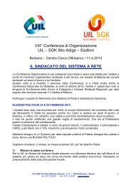Relazione -di Remigio SERVADIO Segretario Organizzativo UIL-SGK