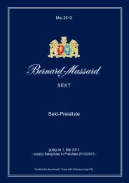 Sekt-Preisliste - Bernard-Massard