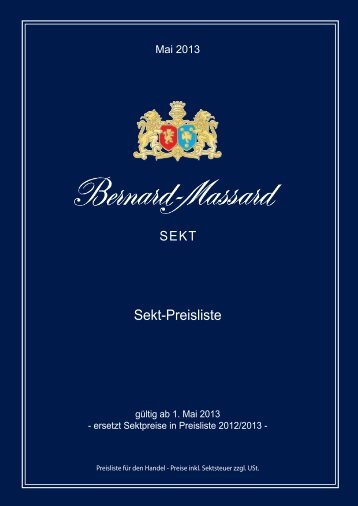 Sekt-Preisliste - Bernard-Massard