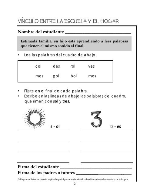 Libro de actividades de articulación con el hogar - Sector Lenguaje ...