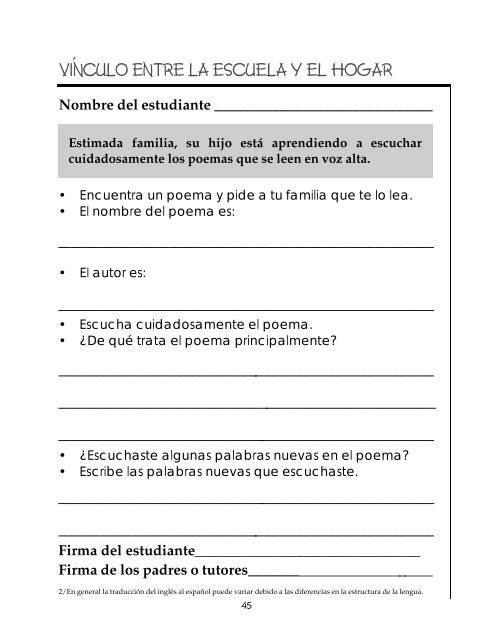 Libro de actividades de articulación con el hogar - Sector Lenguaje ...