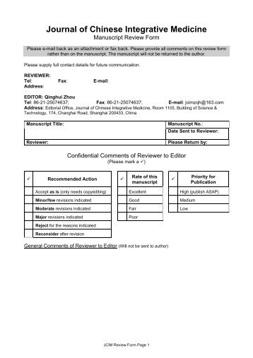 JCIM Manuscript Review Form (PDF) - Journal of Integrative Medicine