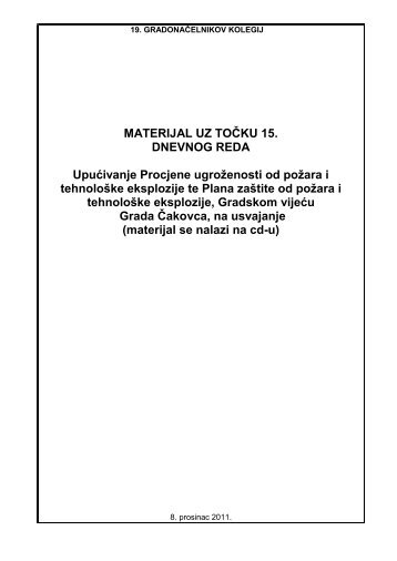 MATERIJAL UZ TOÄKU 15. DNEVNOG REDA ... - Grad Äakovec