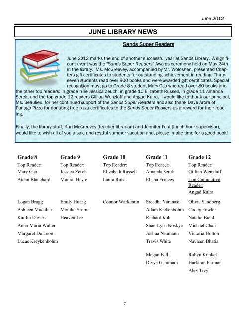 Sands Secondary News - Delta School District