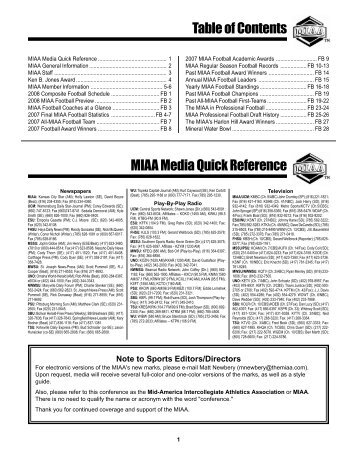 08 Football Book - Wilson®/MIAA Players of the Week