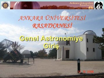 Genel Astronomiye GiriÅ - Ankara Ãniversitesi GÃ¶zlemevi