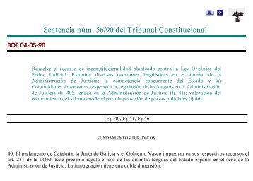 Sentencia nÃºm. 56/90 del Tribunal Constitucional