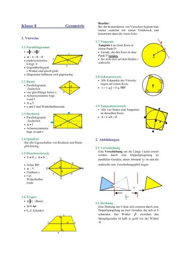 Formelsammlung Geometrie 8 - Evangelisches Gymnasium ...