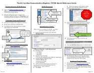 Quick Reference Guide - Immunization Branch - NC.gov