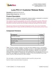 Luna PCI 2.1 Customer Release Notes - SafeNet