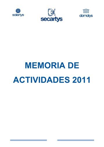 MEMORIA DE ACTIVIDADES 2011 - Secartys