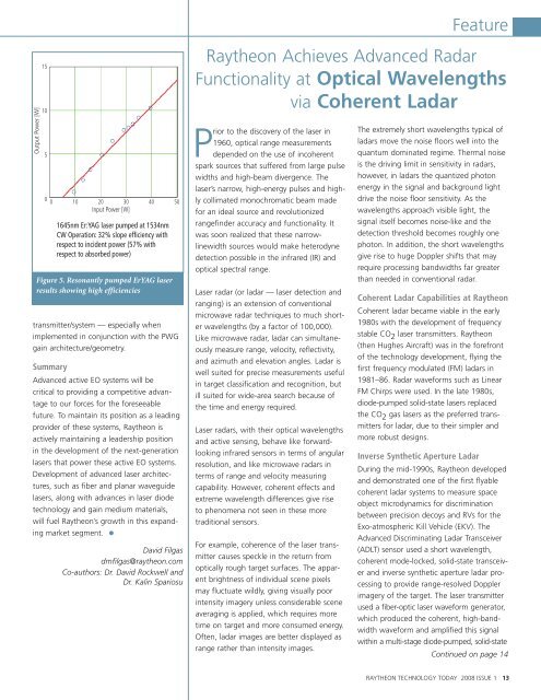 Next-Generation Lasers for Advanced Active EO Systems - Raytheon