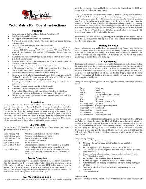 Proto Matrix Rail Board Instructions - mcarterbrown.com