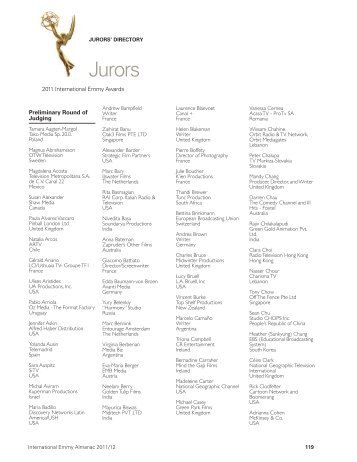 Jurors - International Academy of Television Arts & Sciences