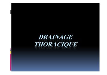 DRAINAGE THORACIQUE