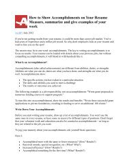 How to Show Accomplishments on Your Resume Measure ... - AGA