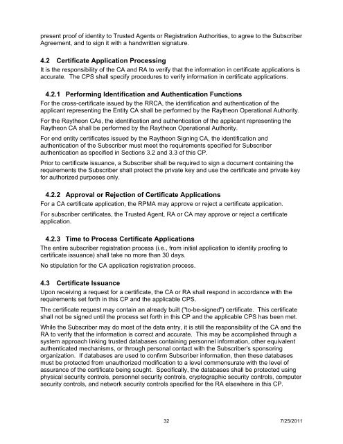 Raytheon Company Public Key Infrastructure (PKI) Certificate Policy