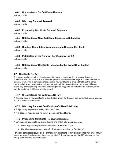 Raytheon Company Public Key Infrastructure (PKI) Certificate Policy