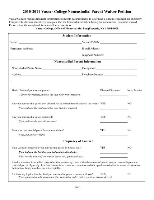 Form for sale non custodial parent