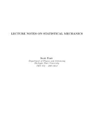 lecture notes on statistical mechanics - Scott Pratt - Michigan State ...