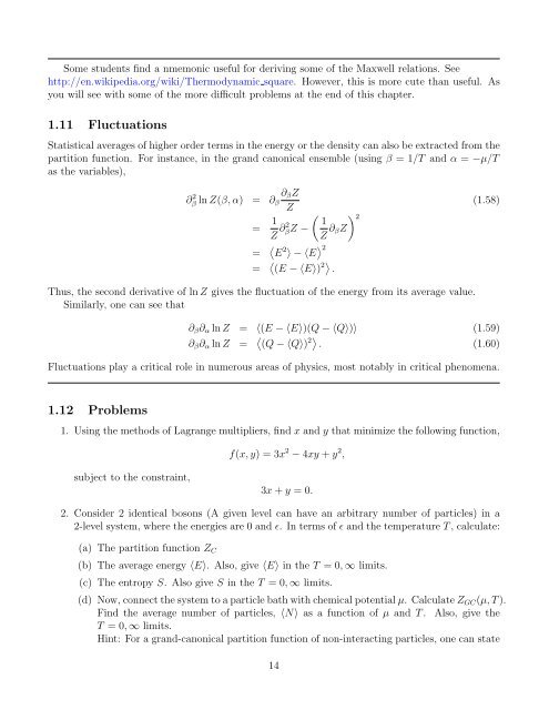 lecture notes on statistical mechanics - Scott Pratt - Michigan State ...