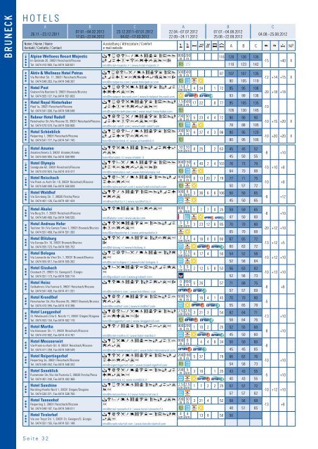 Unterkunftsverzeichnis 2011/2012