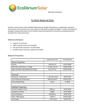 Ecofoot HMWPE Study PDF - Ecolibrium Solar