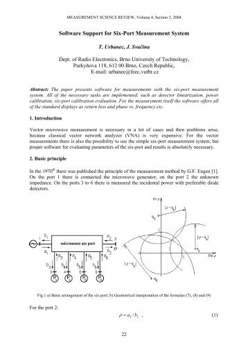 Software Support for Six-Port Measurement System