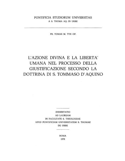 Tesi di Dottorato in Teologia Dattiloscritta - Studiodomenicano.com