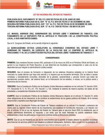 Ley de Hacienda del Estado de Tabasco