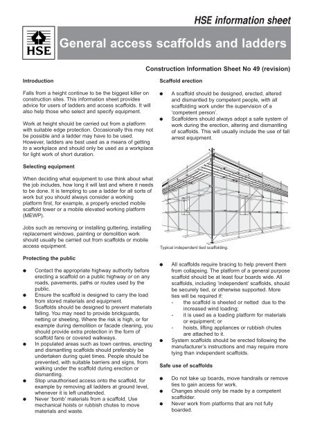 CIS49 - General access scaffolds and ladders - Construction ...