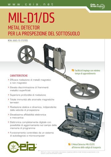 metal DeteCtor Per la ProsPezione Del sottosuolo - CEIA S.p.A.