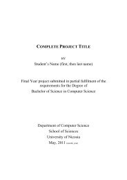 Final Year Project Thesis Template - University of Nicosia