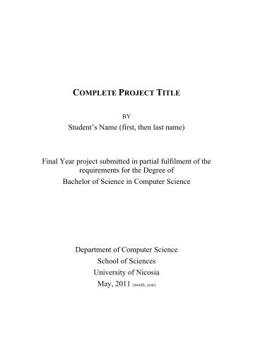 final year projects thesis Student's guide for final year project thesis: bsc a final year thesis has to demonstrate academic structure questions and projects in final year project. final year projects thesis Student's guide for final year project thesis: bsc a final year thesis has to demonstrate academic structure questions and projects in final year project.