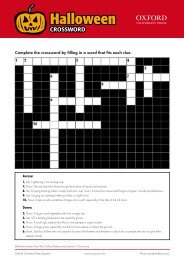 Halloween Crossword - Oxford University Press EspaÃ±a