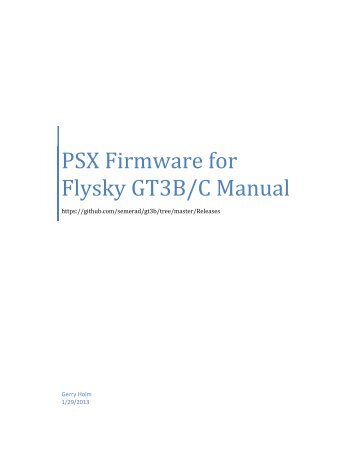 PSX Firmware for Flysky GT3B/C Manual