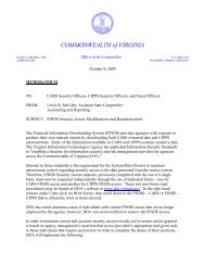 PDF - Virginia Department of Accounts - Commonwealth of Virginia