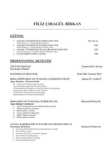 Filiz ÃiragÃ¼l BirkanTr - TED Ãniversitesi