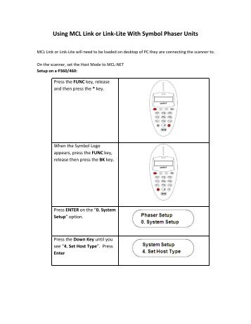 Using MCL Link or Link-Lite With Symbol Phaser Units