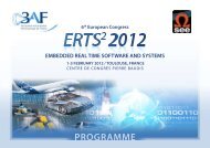 PROGRAMME - Embedded Real Time Software and Systems