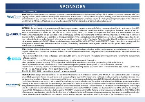 PROGRAMME - Embedded Real Time Software and Systems