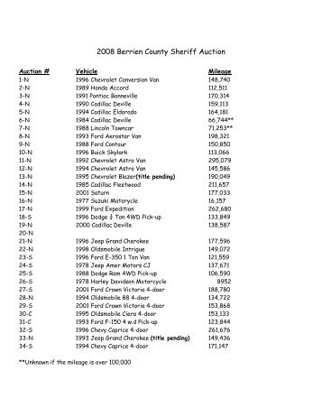 2008 Berrien County Sheriff Auction