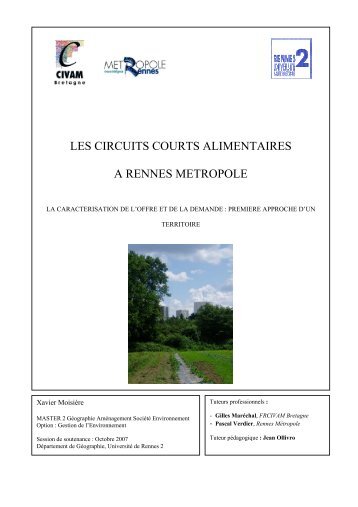 les circuits courts alimentaires a rennes metropole - CIVAM Bretagne