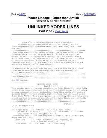 YODER FAMILY INFORMATION--CYBERSPACE EDITION-2002