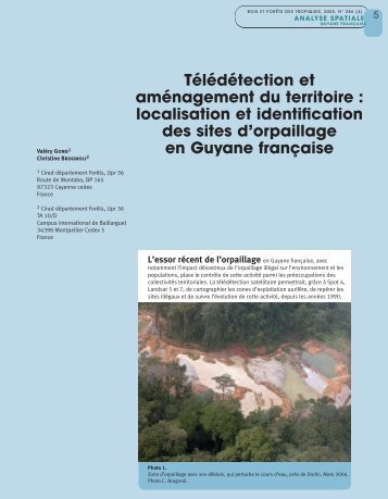 localisation et identification des sites d'orpaillage en ... - ATBC 2008