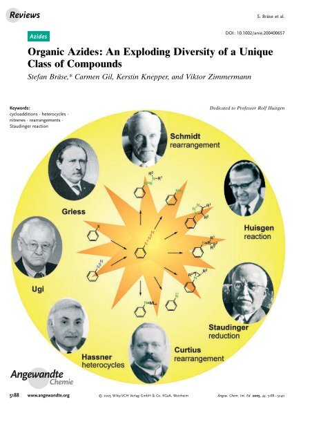 Organic Azides: An Exploding Diversity of a Unique Class of - iSites