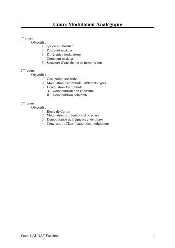 TÃ©lÃ©charger Cours Modulation - LIAS