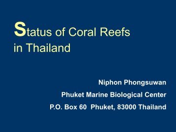 Status of Coral Reefs in Thailand